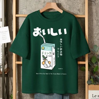 เสื้อยืดแขนสั้น เนื้อผ้าฝ้าย 100% ทรงหลวม สไตล์เกาหลี พลัสไซซ์ สําหรับผู้หญิง