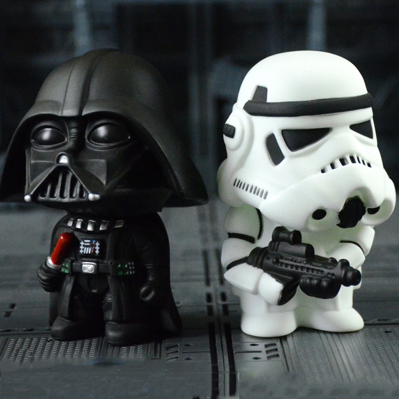 โมเดลฟิกเกอร์-อนิเมะ-star-wars-kawaii-action-figure-darth-vader-yoda-ของเล่นสําหรับเด็ก