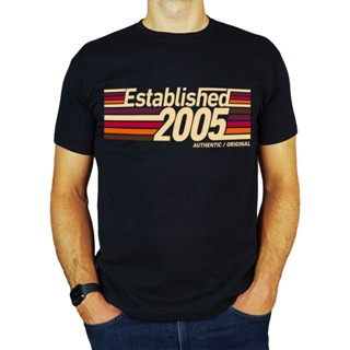 Custom Print Established 2005 Stripe Tshirt 18Th Birthday Gift Present Idea For Men_03