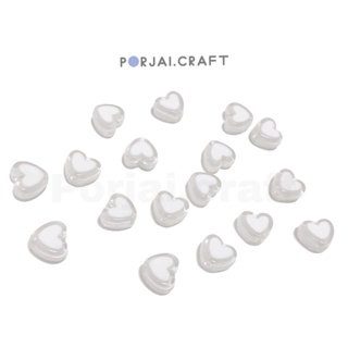 ภาพขนาดย่อของภาพหน้าปกสินค้าลูกปัดหัวใจขาว White Heart beads จากร้าน porjai.craft บน Shopee