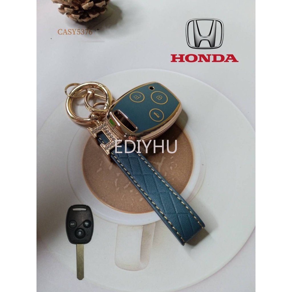 พวงกุญแจรถยนต์-tpu-3-ปุ่ม-สําหรับ-honda-accord-insight-crv-civic-odyssey-pilot-l759