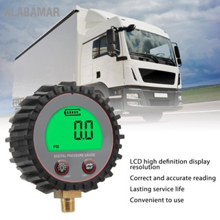 ALABAMAR เกจวัดแรงดันลมยางแบบดิจิตอล 3-255PSI พร้อมจอแสดงผล LCD DC3.1V เกลียว 10 มม. อุปกรณ์เสริมสำหรับรถยนต์