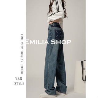 EMILIA SHOP กางเกงขายาว กางเกงเอวสูง กางเกงขายาวผู้หญิงสไตล์เกาหลีA23L08A