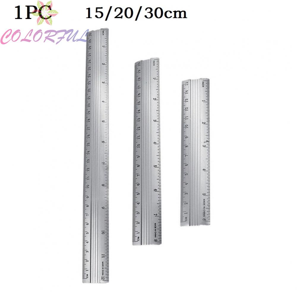 colorful-ruler-straight-ruler-aluminum-alloy-dual-scale-silver-dual-scale-ruler