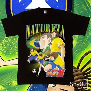  พร้อมส่ง  Shy-เสื้อยืดผช S-XXXL เสื้อยืด พิมพ์ลายการ์ตูน Natureza Brazil Captain Tsubasa World Cup Homage Series ส_04