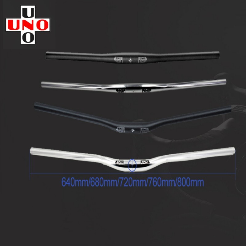 UNO Handlebar Matte Black/Bright Silver Mountain Bike Handlebar Fit ...