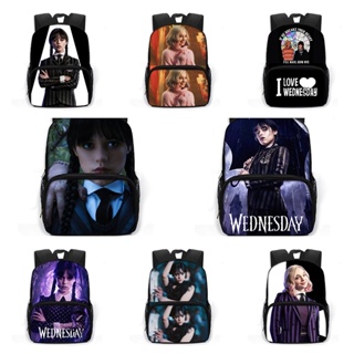 Unisex Wednesday The Adams Family Backpack Large Capacity Schoolbag Travel Bag Kid Fans Birthday Gift
