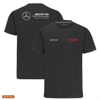 เสื้อกีฬาแขนสั้น ลายทีมแข่งขัน F1 Mercedes Benz F1 เหมาะกับฤดูร้อน สําหรับผู้ชาย และผู้หญิง 2023