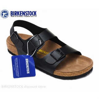 【Original】Birkenstock Milano Mens/Womens Classic Cork Matte Black Sandals 34-46