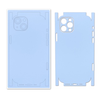 สติกเกอร์โลโก้ กันรอยขีดข่วน สีฟ้า สีเทา สําหรับ iPhone 7 8 Plus X XR 11 12 13 14 15 Pro Max Mini