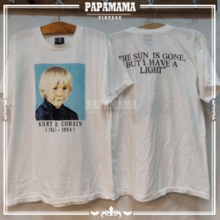 [ NIRVANA ] Kurt D. Cobain @1995 the end of music เสื้อวง เสื้อทัวร์ เนอร์วาน่า papamama vintage shirt_03