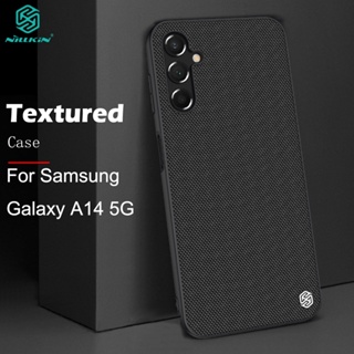 Nillkin เคสโทรศัพท์มือถือ TPU PC ไนล่อนไฟเบอร์ แบบบาง กันกระแทก หรูหรา สีดํา สําหรับ Samsung Galaxy A14 5G