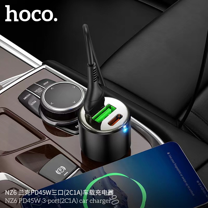 hoco-nz6-pd45w-3-port-2c1a-car-charger