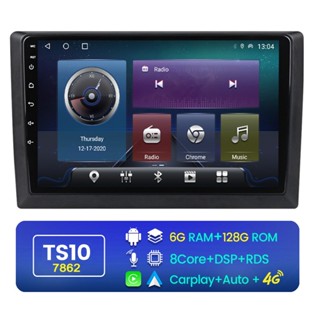 Ts10 7862 ชิป Octa-Core 2Din เครื่องเล่นวิทยุ Android หน้าจอ IPS รองรับ Carplay ซิมการ์ด 4G DSP