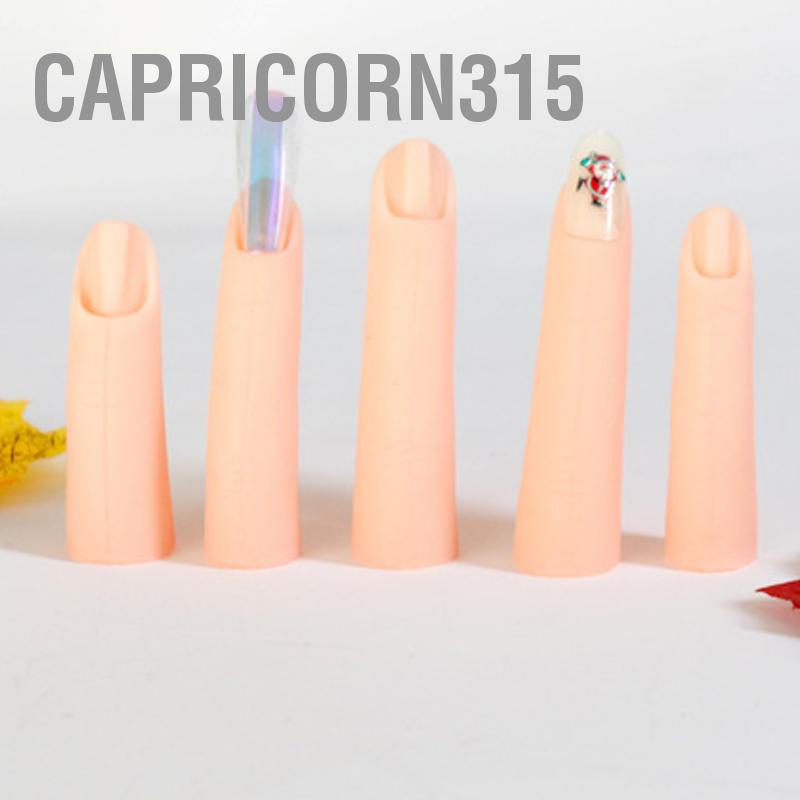 capricorn315-5-pcs-เล็บมือฝึกนิ้วซิลิโคนแบบพกพาปลอมฝึกนิ้วสำหรับตกแต่งเล็บฝึกศิลปะการแสดง