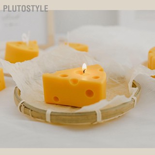  PLUTOSTYLE 5PCS ชีสรูปเทียนหอมพาราฟินเทียนอาหารเทียนตกแต่งสำหรับของขวัญวันเกิดงานแต่งงานวันหยุดปาร์ตี้