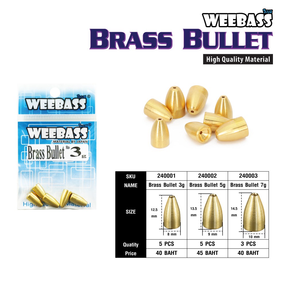 weebass-หัวจิ๊ก-brass-bullet-ตะกั่วสีทอง-ตะกั่ว-หนอนยาง