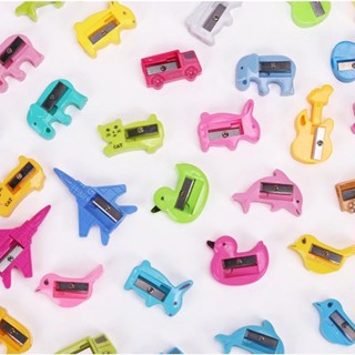 100pcs {S-037} sharpener📍ถูกที่สุด!!📍กบเหลาดินสอ ลวดลายน่ารัก สีสันสดใส คละลาย คละสี ราคาต่อ 100ชิ้น