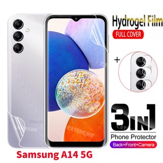 SAMSUNG 3in1 ฟิล์มไฮโดรเจลกันรอยหน้าจอ ด้านหลัง ไม่ใช่กระจกนิรภัย สําหรับ SamsungA14 5G 2023 A14 A34 A54 A 14 54 5G 4G