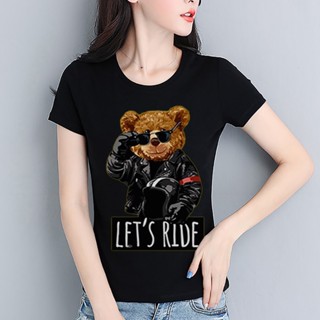 [Mens Womens T-Shirt]Teddy Bear T-Shirt Round Neck Short Sleeve T-Shirt Loose and Comfortable Printed T-Shirt_02