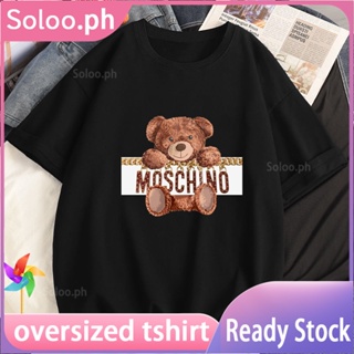 Ready Stock Women Men Oversized Tshirt Moschino Teddy Bear Chain Noble Loose Comfortable Sportswear_02
