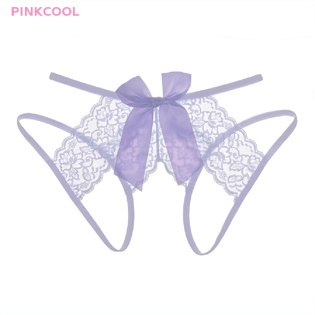 pinkcool-กางเกงชั้นใน-ลูกไม้-กลวง-หญิง-เป้า-ไร้เป้า-กับโบว์-ขายดี