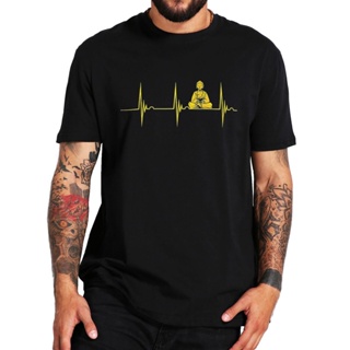 Buddha Buddhist Heartbeat T-shirt Buddhism Lovers Gifts Graphic T Shirt For Men Women Summer Cotton EU Size Casual _04