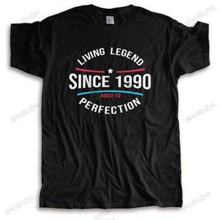 Living Legend Since 1990 Shirt Aged To Perfection Tshirt Men Cotton 30th 30 Years Old Birthday Gift Short Sleeve T-_03