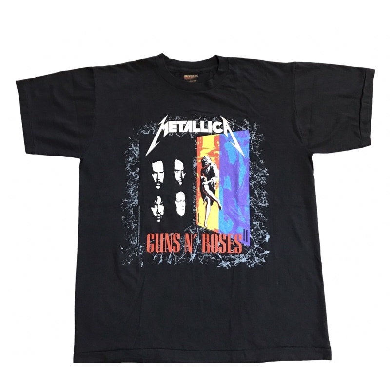 เสื้อยืดวินเทจ-metallica-amp-guns-n-roses-90-ผ้า100-ฟอกเก่า-สวยนุ่มใส่สบาย-size-l-xl-โปรดระบุไซร้ในแขทน่ะค่ะ