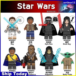 Arthur Star Wars เลโก้ ฟิกเกอร์ตัวต่อ ของเล่นเด็ก Yoda Rey Finn Kylo Ren Chewbacca WM6081