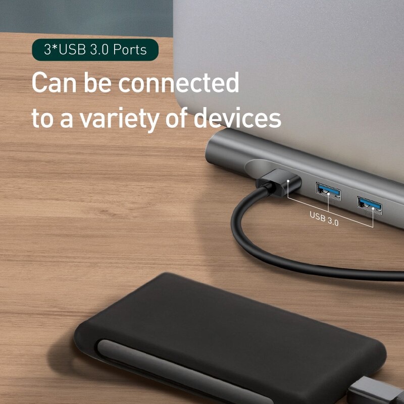 ข้อมูลเพิ่มเติมของ BASEUS HUB Adapter 11 in1 อะแดปเตอร์เสียง Usb C อุปกรณ์เชื่อมต่อโน้ตบุ๊ก HDMI type C อะแดปเตอร์