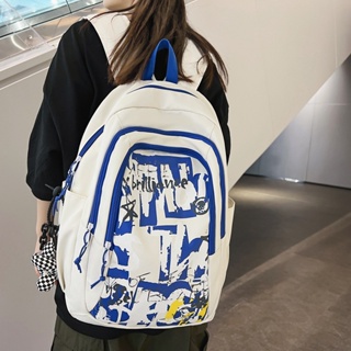 【พร้อมส่ง】กระเป๋านักเรียน กระเป๋าเป้สะพายหลัง อเนกประสงค์ จุของได้เยอะ ลายกราฟฟิติ สไตล์ญี่ปุ่น สําหรับผู้หญิง นักเรียนมัธยมปลาย สินค้าพร้อมส่ง