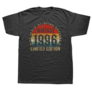 100% cotton T-shirt Funny 26 Year Old Gifts Vintage 1996 Limited Edition 26th T Shirts Graphic Cotton Streetwear Sh_03