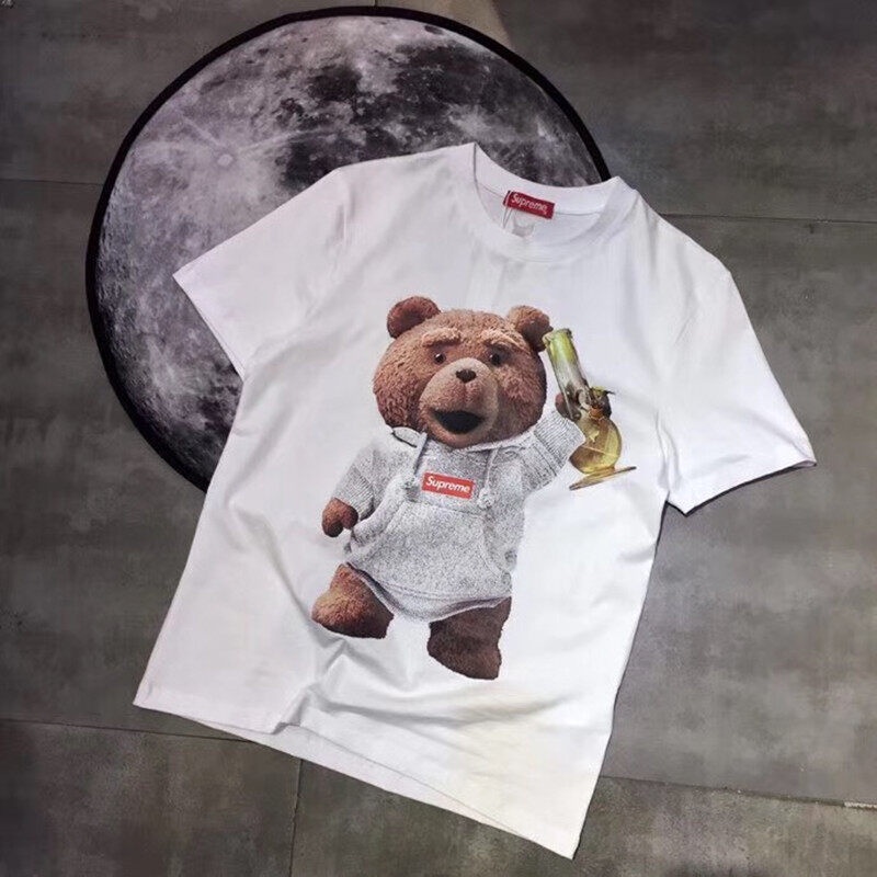 เสื้อยืดสีขาวmm-เตรียมส่ง-t-shirttop-teddy-bear-short-sleeved-printing-champion-bear-men-and-women-couples-cotton-02