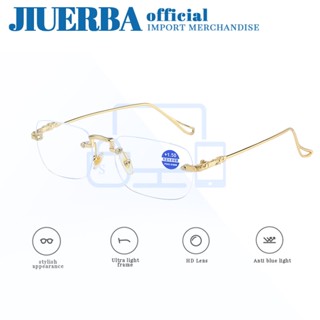 JIUERBA ใหม่ คลาสสิก ไร้ขอบ แว่นตา ที่มีสไตล์ โลหะ ผู้ชายและผู้หญิง สไตล์เกาหลี แว่นอ่านหนังสือ