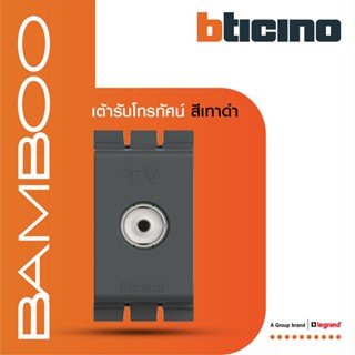 BTicino เต้ารับทีวี (แบบขนาน) 1ช่อง แบมบู สีเทาดำ TV Female Socket 1 Module GRAY รุ่น Bamboo | AE2152DGR | BTiSmart