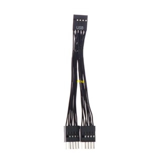 Bt สายเคเบิลต่อขยายเมนบอร์ด USB 9Pin 1 ตัวเมีย เป็น 2 ตัวผู้ 3.94 นิ้ว 10 ซม.