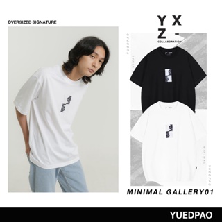 Yuedpao X Minmal Gallery01 ยอดขาย No.1 รับประกันไม่ย้วย 2 ปี เสื้อยืดเปล่า เสื้อยืด Oversized แขนสั้น Black&amp;White_04