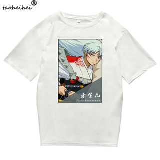 เสื้อยืดสีขาวInuyasha เสื้อยืดลําลองสําหรับวัยรุ่นแขนสั้นคอลูกเรือลายการ์ตูนอนิเมะ MangaS-4XL_01