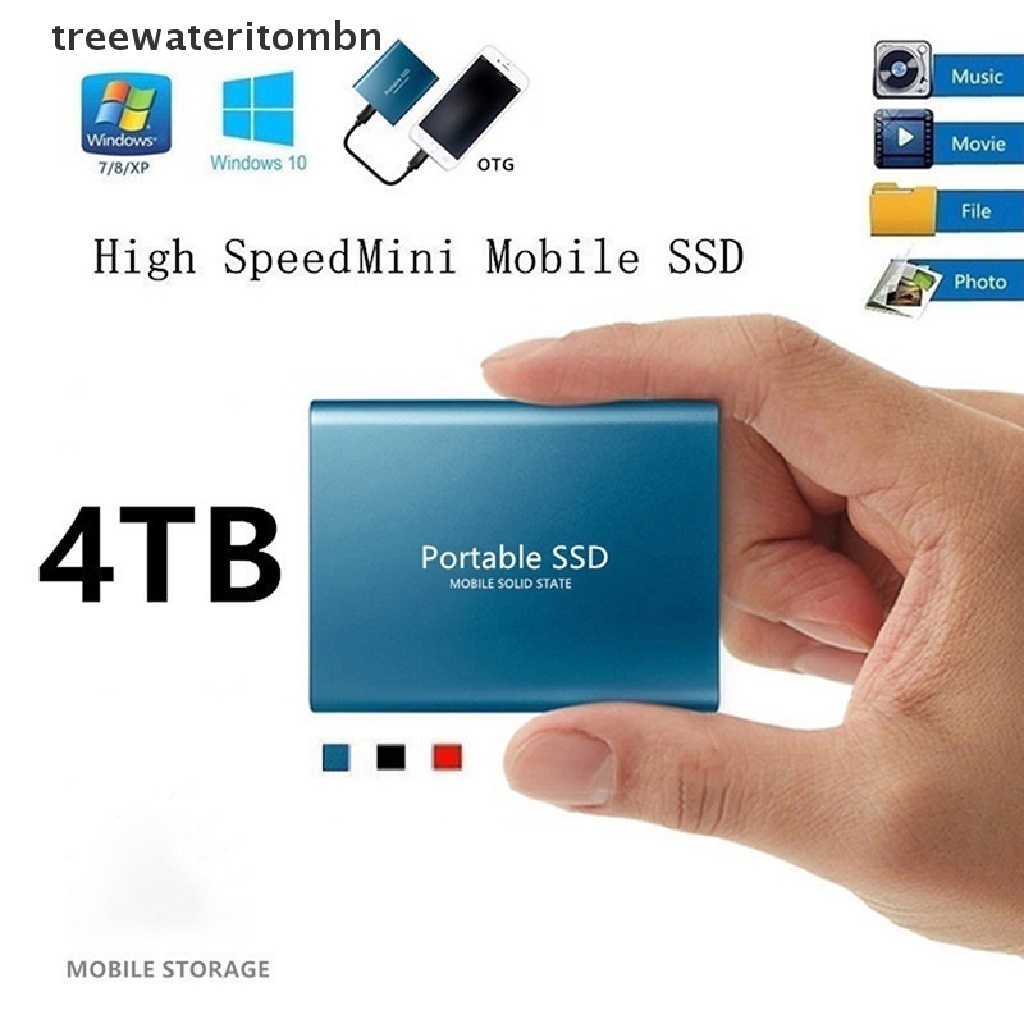 ภาพหน้าปกสินค้า(Tt) ฮาร์ดดิสก์มือถือ SSD 4TB 2TB 1TBGB Type C USB3.1 แบบพกพา จากร้าน treewateritombn.th บน Shopee
