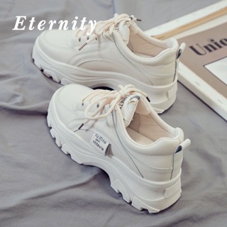 Eternity รองเท้าผ้าใบ เสริมส้น 5 ซม. สีขาว แฟชั่นสำหรับผู้หญิง TZ23020713