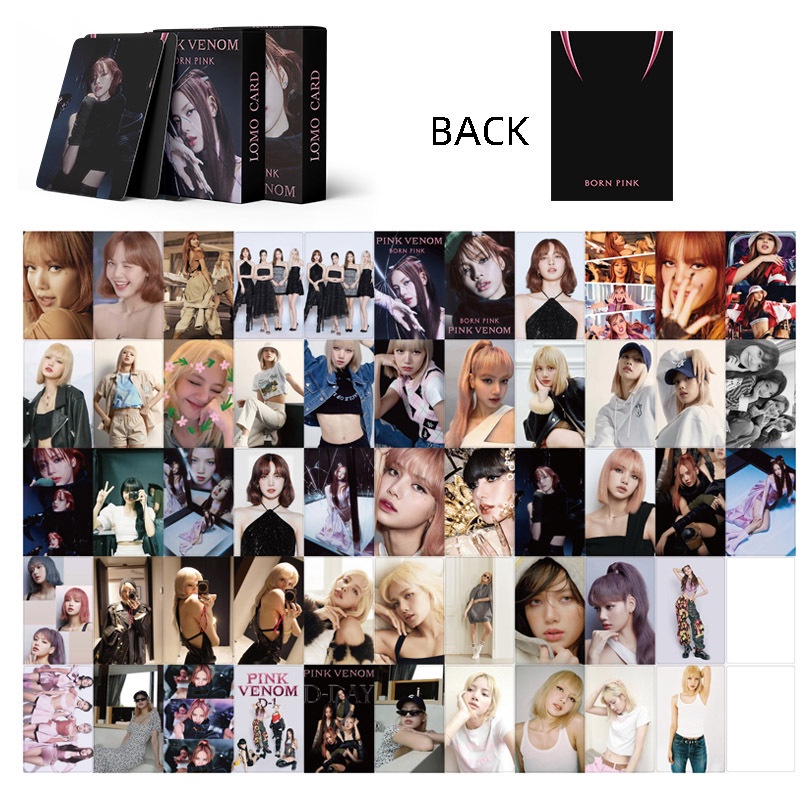 อัลบั้มรูป-kpop-blackpink-born-pink-ros-jisoo-lisa-jennie-สําหรับใส่การ์ดโลโม่-จํานวน-53-ชิ้น-ต่อชุด