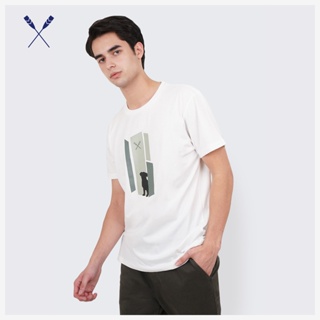 Regatta Peeking Dog Graphic T-Shirt For Men (Off White/Black)_02