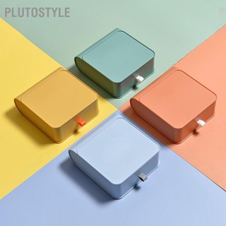  PLUTOSTYLE กล่องเก็บของบนโต๊ะแข็งแรงทนทาน PP วางซ้อนกันได้ความจุขนาดใหญ่ดูมีสไตล์ลิ้นชักขนาดเล็กสำหรับสำนักงานในครัวเรือน