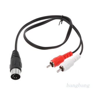 Bang สายเคเบิลอะแดปเตอร์วิดีโอ 0.5 ม. 1.5 ม. 5 Pin Din Male to 2 RCA Male