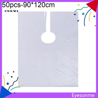 Eyes ผ้าคลุมไหล่พลาสติกใส แบบใช้แล้วทิ้ง สําหรับย้อมสีผม 50 ชิ้น