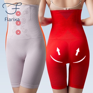 Flarixa กางเกงบ็อกเซอร์ เอวสูง กระชับสัดส่วนหน้าท้อง ไร้รอยต่อ ป้องกันแบคทีเรีย สําหรับผู้หญิง