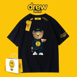 drew short-sleeved t-shirt mens tide brand Justin Bieber smiling bear couple ins super hot new summer_01