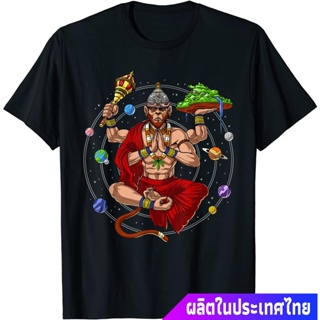 เสื้อยืดผู้ ประเทศไทย หนุมาน พระพุทธเจ้า เทพเจ้าลิง Hanuman Hindu God Monkey Yoga Meditation Hinduism Mythology T-Shirt