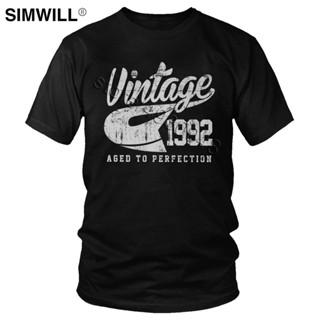 Men Vintage 1992 T-Shirt Fashion Birthday Gift T Shirt Short Sleeves Cotton Graphic Tshirt Round Collar Slim Fit Me_03